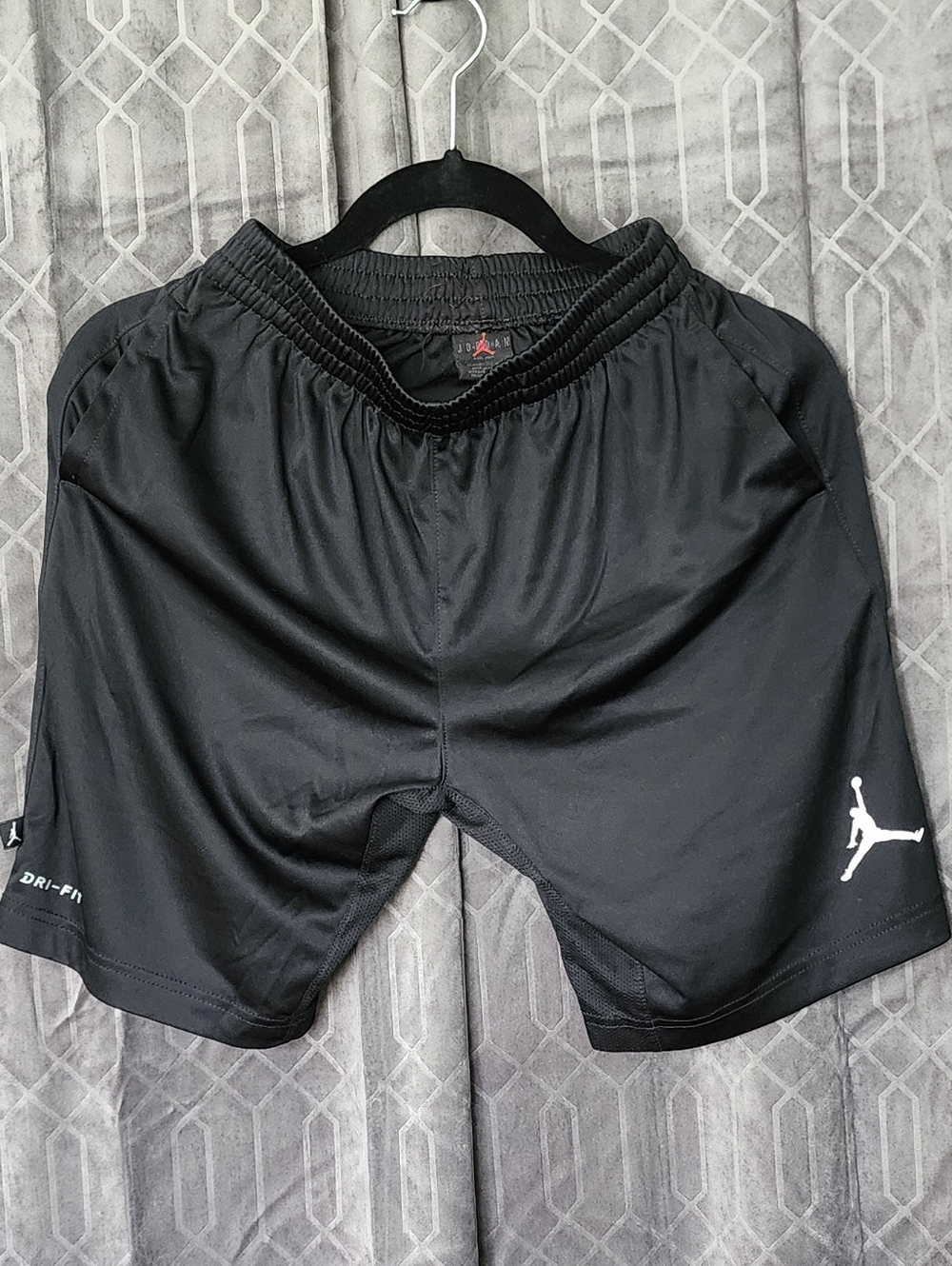 Kid's Jordan Black Athletic Dri-FIT Shorts with White Jumpman